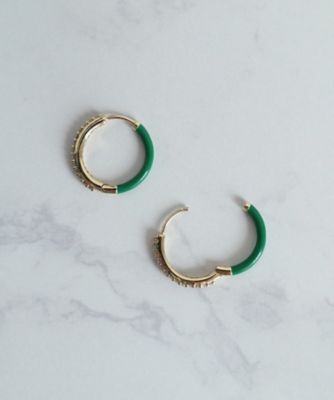 ゴールドアンドバウンシー　ダイヤモンドエナメルピアス